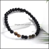 Link Chain 6mm Bruine Tiger Eye Bracelet for Women Girls Elastische verstelbare Colorf Stone Bead Lucky Joowerly Gift Wholesalez Drop del Dhwmq