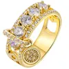 Anéis de casamento Misananryne Luxo Branco Anel de noivado de Zircão Vintage Rose Gold para mulheres jóias de moda