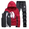 Heren tracksuits 3 stcs vest suit heren tracksuit herfst winter heren set fleece vesthoodiepants streetwear mode casual track pak heren kleding 230130