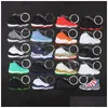 Keychains Lanyards Wholesale Designer Mini Sile Sneaker Keychain Men Women Kids Key Ring Gift Shoes Handbag Chain Basketball Shoe Dhjqf LPCS