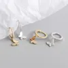 Hoop Earrings Trendy Clear Crystal Butterfly Piercing For Women Girls Punk Ear Party Vintage Fashion Jewelry Gifts Eh935