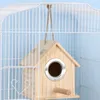 Bird Cages trähus med paraketturer står husdjur papegojor som häckar för bur utanför inuti hängande träbo 2 storlekar 230130