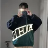 Herrjackor män färg block street mode bombare vintage kappa par reflekterande brev tryck vår höst college outwear unisex