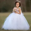 Girl Dresses Sequin Flower Dress One Shoulder First Communion Tulle Puffy Kids Wedding Party Child Princess For Girls