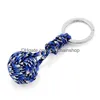 Keychains Lanyards Woven Lanyard Keychain Outdoor Survival Tactical Military Parachute Rope Cord Ball Pendant Keyring Key Chain Dr Dh5Dm