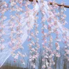 装飾的な花チェリーブロッサムレイタン人工花ロマンチックな結婚式の装飾家の装飾背景壁のアーチサプライストリング1.8m