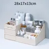 Caixas de armazenamento Caixa cosmética do tipo gaveta plástico portátil de grande capacidade de maquiagem doméstica Cuidado com a área de mesa da pele de mesa Organizador