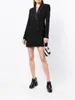 Casual Dresses A LC Autumn Women Dress Full Sleeves Black Color Turn-Down Collar High Waist Mini-Length Office Lady Street