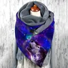 Scarves Winter Shawl Wraps For Women Universal Autumn Warm Scarf Prints Elegant Double Layer Buckle Triangular Knitted Shawls