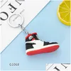 Keychains Lanyards 2022 Selling New Style Stereo Sneakers Button Pendant 3D Mini Basketball Shoes Model Soft Plastic Decoration Gi Dhahb