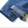 Jeans mudkingdom pojkar elastisk midja mode casual barn denim byxor höst