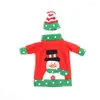 Christmas Decorations Decoration Wine Bottle Set Embroidery Cartoon Holiday Gift Packaging Bag Clothes