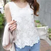 Women's Blouses & Shirts 40# Women Florak Lace Tops Casual Sleeveless Vest O-neck Floral Slim Elegent Korean Style