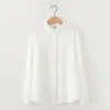 Women's Blouses Women Shirts Tops And Cotton Lady Long Sleeve Solid Color Office Work White Clothes Fashion Woman