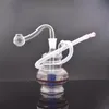 2 Styles Petit brûleur à mazout en verre Bong Bubbler recycleur Fumer Pipe à eau Inline Birdcage Perc avec tuyau et tuyau de brûleur à mazout mâle de 10 mm