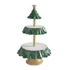 Plates Snack Stand Resin Christmas Tree Dessert Cupcake Rack Fruit Plate Xmas Holder Table Candy Tower Decorations