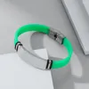 Braccialetto S1612 Gioielli di moda Bracciale in silicone in acciaio inossidabile Sport multicolori