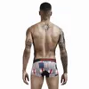 Mutande 2023 Marca SEOBEAN Biancheria intima stampata da uomo Boxer a U-convesso in cotone a vita bassa Pantaloncini boxer sexy traspiranti maschili