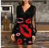 Casual Dresses Star Print Black Sexy Short Evening Club Dress Women Fashion Fjäril Mönster Vintage Drop Wholesale No.002