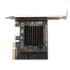 Kable komputerowe SATA PCIE Adapter 6 portów 3.0 do PCI Express X4 Karta ekspansji III PCI-E kontroler HDD ASMEDIA ASM1166