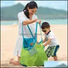 Sacs de rangement Enfants Sable Away Protable Mesh Bag Enfants Plage Jouets Vêtements Serviette Bébé Jouet Divers Femmes Cosmétique Maquillage Drop Deliver Otmxu