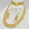 Halsband örhängen set romantisk örhänge armband ring mode Dubai Silver Rose Gold Women's Party Wedding Jewelry Afican Beads