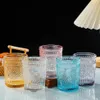 Vintage-Trinkgläser, romantische Wassergläser, geprägt, romantischer Glasbecher für Saft, Getränke, Bier, Cocktail, bb0130