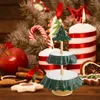 Plates Snack Stand Resin Christmas Tree Dessert Cupcake Rack Fruit Plate Xmas Holder Table Candy Tower Decorations