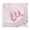 Orecchini Collana Moda Set di gioielli di perle Donna Matrimonio Cristallo Forma a goccia Ciondolo Sier Collane Ciondola l'orecchino per le donne Brid Dhkcf