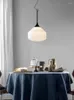 Pendant Lamps Nordic Retro White Glass Dining Room Chandelier Modern Creative Bedroom Bedside Laight Simple Study El Aisle