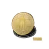 Konst och hantverk 10st American Goddess Gold Plated Coin Liberty Anniversary Souvenir Metal Drop Delivery Home Garden Dhucn