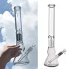 Bong en verre épais et épais, narguilé, bécher à joint de 14.4mm, bongs à eau droits avec receveur, conduites d'eau classiques pour fumer, 16 pouces de haut