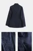 Women's Blouses Lapel Navy Blue Crisp Long-sleeved Cotton Shirt Slim Fit Casual Fashion Top Women
