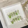 False Nails Green Press на стразах ручной работы на полную крышку с дизайном Manicure Professional Set для девочек