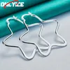 Hoop Earrings 925 Sterling Silver Large Pentagram Women Fashion Glamour Christmas Party Wedding Engagement Jewelry