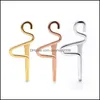 Anelli da naso Borchie Clip a forma di U Indossare Perforazione in oro placcato Accessori per gioielli Placcatura manuale in rame Nasi Anello Stud Ornamento Dhbwo