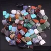 Crystal 10 Styles BK Quartz Natural Stone Pendant Hexagonal Prism Point Healing Crystals Chakra Bead Charm för halsbandsmycken 97 D DH1LU