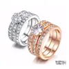 Wedding Rings Pretty Engagement For Cubic Zirconia Three Rounds Sets Cz Stone Ring Set Fashion Jewelry Beautifly Drop Delivery Dhpgh