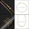 Kedjor Pretty Gold Necklace 18K Color Twisted Classic Halsband Partihandel Diy Long Chain Drop Leverans smycken h￤ngen Dhbyo