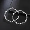 Hoop Earrings Twisted Rope 45MM Women's 925 Sterling Silver Wterling Wilver Wedding Elegant Fashion Jewelry 2023 Christmas