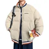 メンズダウンゆるいスタンドアップカラージャケットはパンの服を厚くします冷たい暖かいジャケットシンプルなカジュアルオールマッチコート
