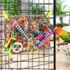 Inne zaopatrzenie ptaków zabawki żerowania ścienne zabawka trawa morska tkana mata hamak wspinaczkowa z kolorowym treningiem papugi dla gołębi Pułosek 230130