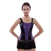 Dames shapers dames vintage bloemen denim overbust corset bustier top gothic jacquard schouderbanden tank