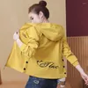 Women's Jackets Black Casual Trench Coat Woman Jacket Elegant Coats And For Women Clothing Hooded Loose Cardigan Zm219