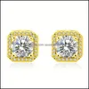Stud Crystals Earrings Luxury Jewelry Female Crystal Zircon Stone Vintage For Women Gold Sier Earring Drop Delivery Dhcya
