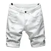 Men's Shorts Summer Ripped Denim Classic Style Black White Fashion Casual Slim Fit Short Jeans Male Brand 230130