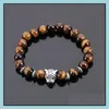 Charm armband armband m￤n guldpl￤terad leopard matt onyx naturliga stenar f￶r kvinnor p￤rla droppleverans smycken dhjmf