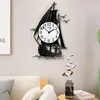 Horloges murales vent et vagues horloge silencieuse Cooper Antlers Design moderne montre décorative pour la maison salon décoration ZM
