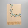 Scarves Fashion Autumn And Winter Cashmere Scarf Women Digital Flower Print Retro Shawl National Wind Tassel Wrap 2023