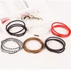 Link Armbänder Schwarz Retro Wrap Lange Leder Armband Männer Armreifen Mode Kette Männlich Charme Mit 3 Runden Schmuck Geschenke